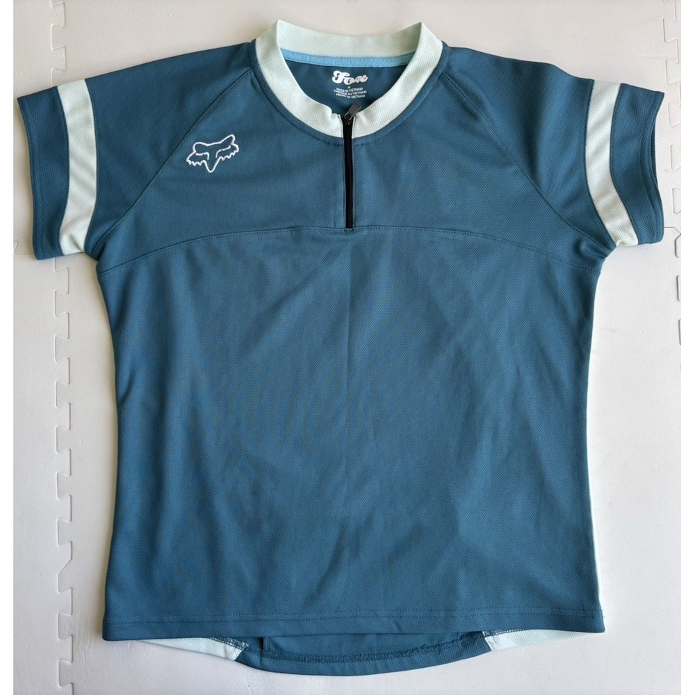 FOX Racing Womens Cycling Base Bike Jersey 1/4 Zip Short Sleeve Shirt - Size M - Picture 1 of 8